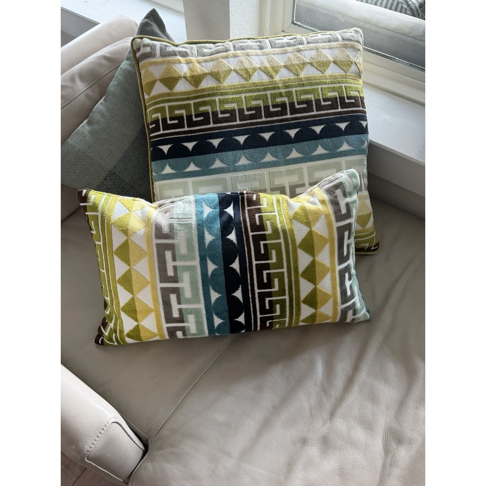 Jonathan Adler Seurat Pilllow Set 3 Greek Key